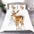 Beautiful deer watercolor splashes of paint bedding set