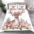 Beautiful deer with a floral wreath on its horns bedding set