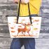 Beautiful deer with autumn leaves leather totee bag