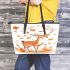 Beautiful deer with autumn leaves leather totee bag