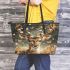 Beautiful deer with white flowers on its antlers leather totee bag