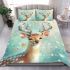 Beautiful deer with white flowers on its antlers bedding set