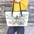 Beautiful dragonfly with large wings leather tote bag