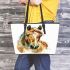 Beautiful horse head leather tote bag