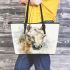 Beautiful horse portrait leather tote bag