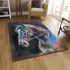 Beautiful oil pastel drawing of an elegant dressage horse area rugs carpet