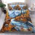 Beautiful painting of an deer in the mountains bedding set