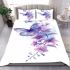 Beautiful purple butterfly and flowers bedding set