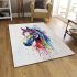 Beautiful watercolor colorful horse area rugs carpet
