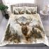 Beautiful watercolor painting of an elk in the forest bedding set