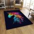 Beautiful watercolor painting of horse head area rugs carpet