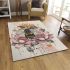 Bee on honeycomb pink and gold lotus flowers area rugs carpet