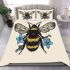 Bee with a blue flower on its back bedding set