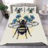 Bee with a blue flower on its back bedding set