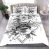 Bee with flowers and triangles around it bedding set