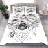 Bee with flowers and triangles around it bedding set