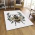 Bee with wings made of leaves and flowers area rugs carpet