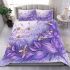 Bees flying to musical notes and purple leafs in the summer bedding set