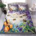 Bees flying to musical notes and violins bedding set