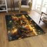 Bengal cat as a magical creature area rugs carpet