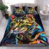 Bengal cat as a muse for abstract art bedding set