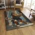 Bengal cat as a samurai or ninja area rugs carpet