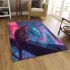 Bengal cat in cyberpunk cityscapes area rugs carpet