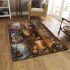 Bengal cat in different seasons area rugs carpet