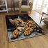 Bengal cat in humorous situations area rugs carpet