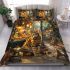 Bengal cat in magical marketplaces bedding set