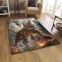 Bengal cat in mythical beast battles area rugs carpet