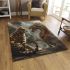 Bengal cat in mythical beast battles area rugs carpet