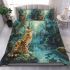 Bengal cat in mythical landscapes bedding set