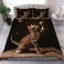 Bengal cat in playful interactions bedding set