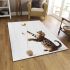 Bengal cat in playful interactions area rugs carpet