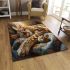 Bengal cat in relaxing moments area rugs carpet