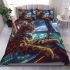 Bengal cat in retro sci fi adventures bedding set