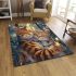 Bengal cat in romantic scenarios area rugs carpet