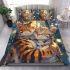 Bengal cat in romantic scenarios bedding set