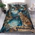 Bengal cat in surreal scenarios bedding set