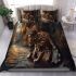 Bengal cat in urban settings bedding set