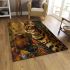 Bengal cat with cultural symbols area rugs carpet
