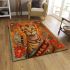 Bengal cat with cultural symbols area rugs carpet