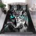 Black and white owl bedding set