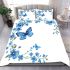 Blue butterfly and blue flowers bedding set