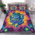 Blue frog with rainbow stripes on his body bedding set