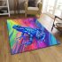 Blue frog with stripes area rugs carpet