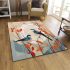 Blue jays in tranquil nature scene area rugs carpet