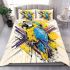 Blue macaw abstract design in the style bedding set