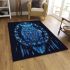 Blue owl sitting on an intricate dreamcatcher area rugs carpet